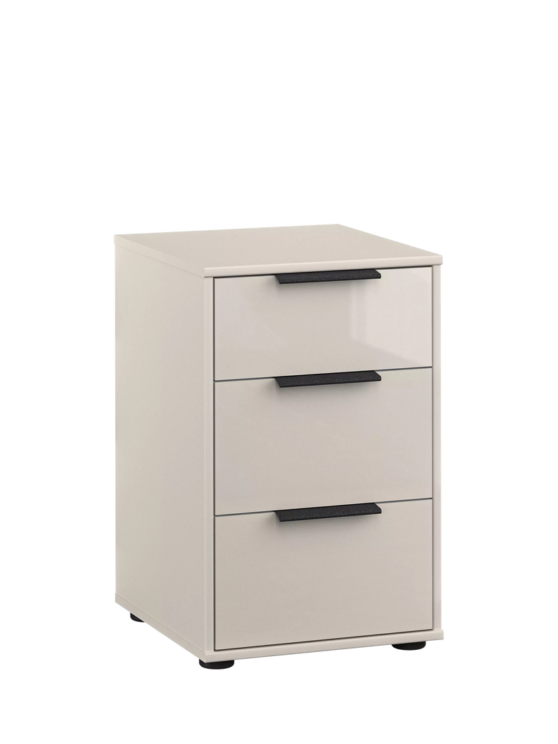 John Lewis Newlyn 3 glass drawer bedside table, imported from the UK