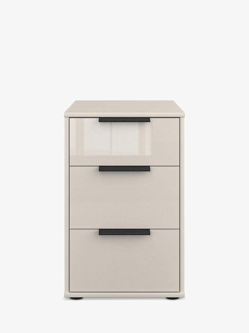 John Lewis Newlyn 3 glass drawer bedside table, imported from the UK