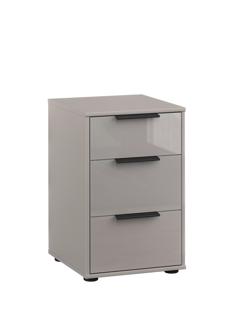 John Lewis Newlyn 3 Glass Drawer Bedside Table