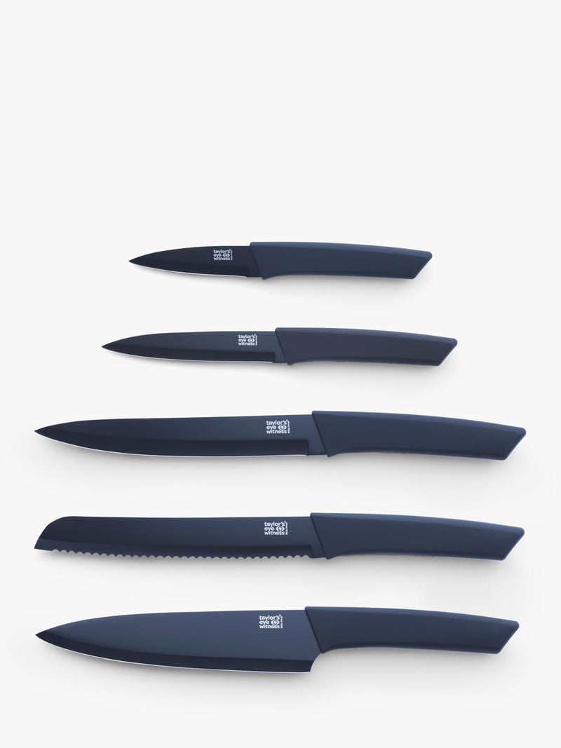 Taylor's Eye Witness Manhattan knife block 5-piece navy, imported from the UK