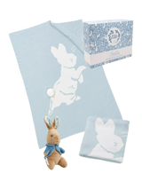 John Lewis Rainbow Designs Peter Rabbit Signature Collection Soft Toy and Knitted Blanket Gift Set Blue- Buy online at McGrocer