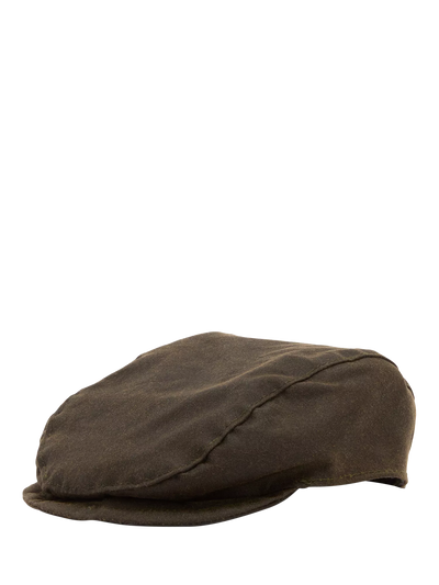 John Lewis Barbour Dog Waxed Flat Cap, Green Olive- Buy online at McGrocer