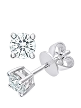 John Lewis Mogul 18ct White Gold Solitaire Diamond Stud Earrings- Buy online at McGrocer