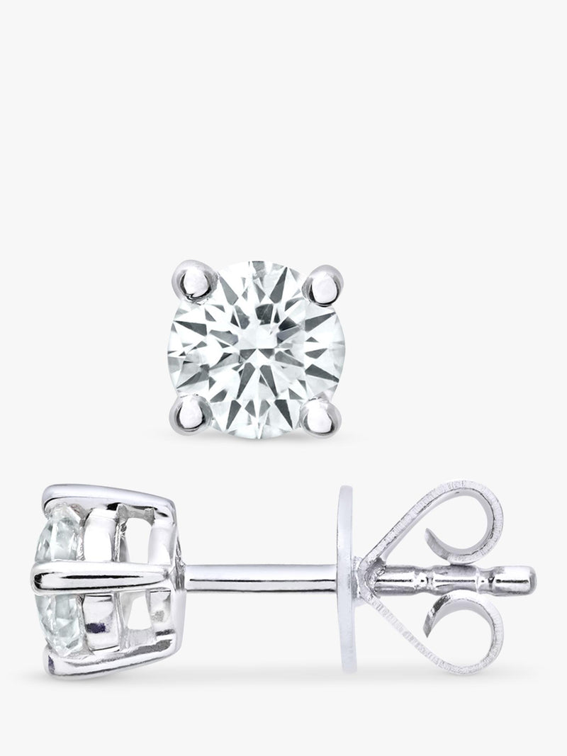 Mogul diamond stud earrings 18ct white gold 0.50ct - British product