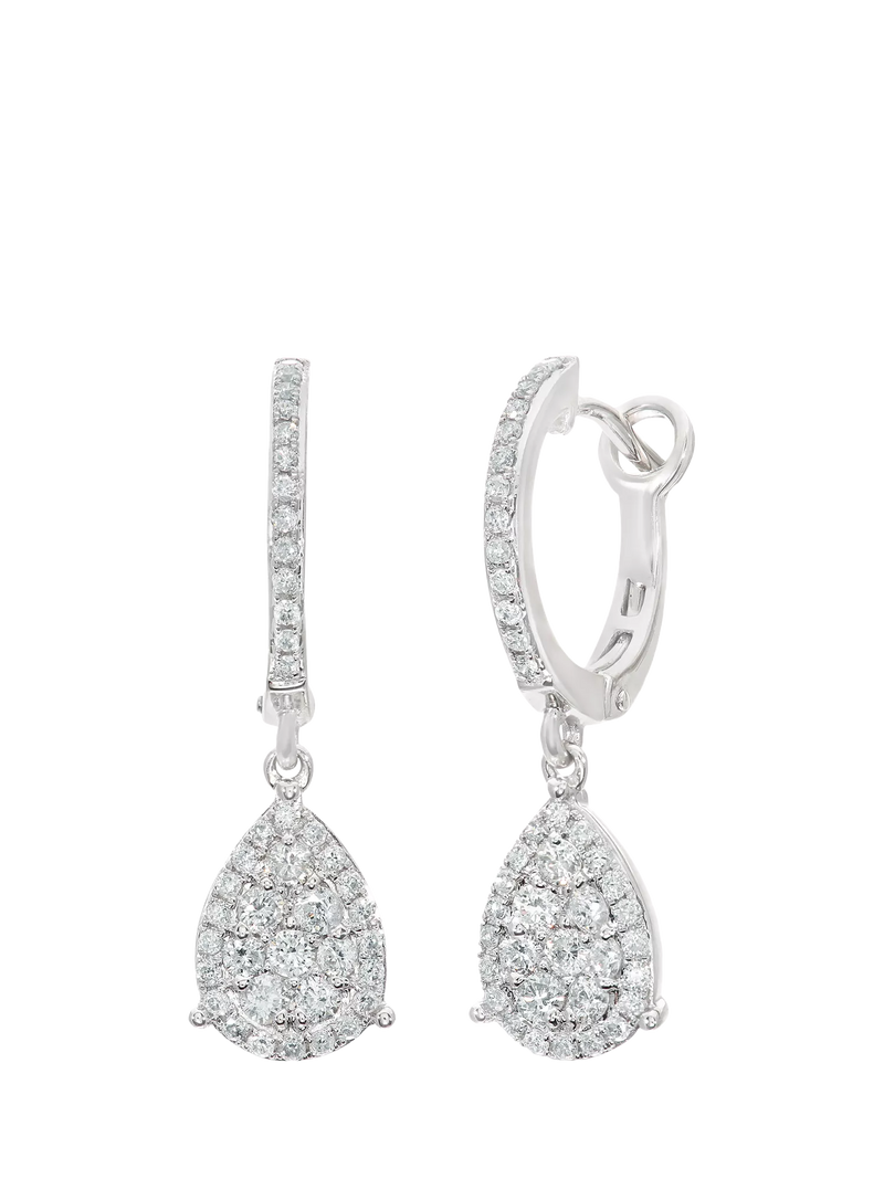 Mogul diamond drop earrings 18ct white gold, UK version