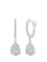 John Lewis Mogul 18ct White Gold Diamond Drop Earrings- Buy online at McGrocer