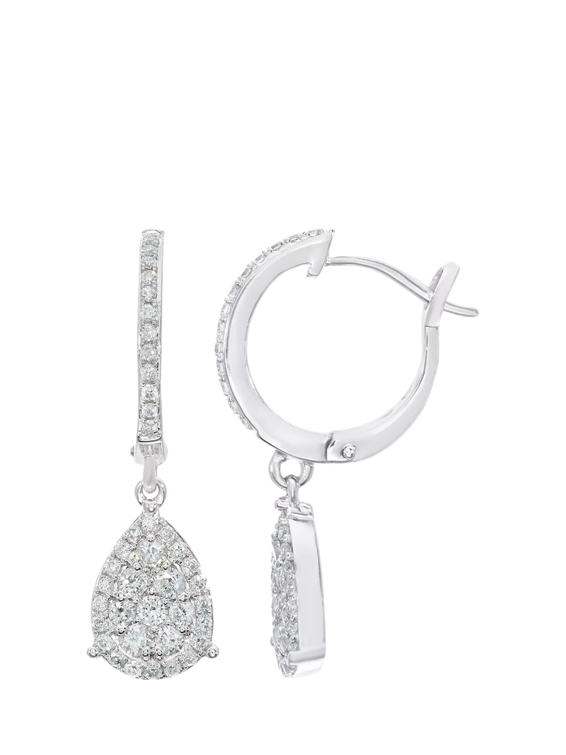 Mogul diamond drop earrings 18ct white gold, UK version