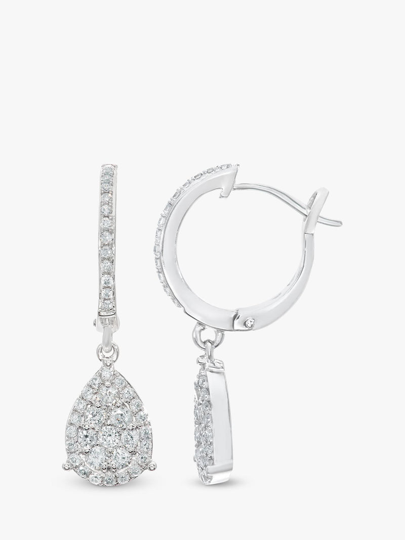 Mogul diamond drop earrings 18ct white gold, UK version