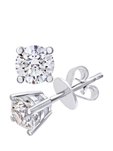 John Lewis Mogul 18ct White Gold Solitaire Diamond Stud Earrings- Buy online at McGrocer