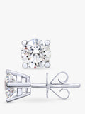 Mogul solitaire diamond stud earrings white gold 1.00ct - British product