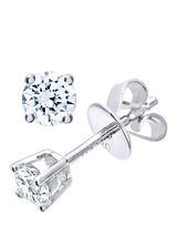 John Lewis Mogul 18ct White Gold Solitaire Diamond Stud Earrings 0.33ct- Buy online at McGrocer