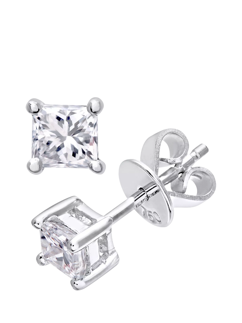 Mogul princess cut diamond stud earrings 0.50ct, UK version