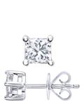 Mogul princess cut diamond stud earrings 0.50ct, UK version