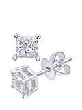 Mogul princess cut diamond stud earrings 0.75ct 18ct white gold, UK version