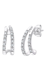 John Lewis Mogul 9ct White Gold Diamond Huggie Earrings- Buy online at McGrocer