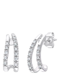 Mogul diamond huggie earrings 9ct white gold, UK version