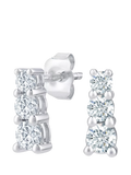 Mogul 9ct white gold trilogy diamond stud earrings 0.50ct (British brand)