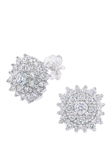 John Lewis Mogul 9ct White Gold Diamond Cluster Stud Earrings- Buy online at McGrocer