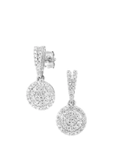 John Lewis Mogul 9ct White Gold Diamond Halo Drop Earrings- Buy online at McGrocer
