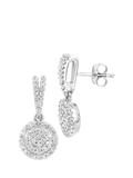 Mogul 9ct white gold diamond drop earrings, imported from the UK
