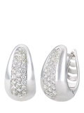 Mogul 9ct white gold curved diamond huggie earrings (British brand)