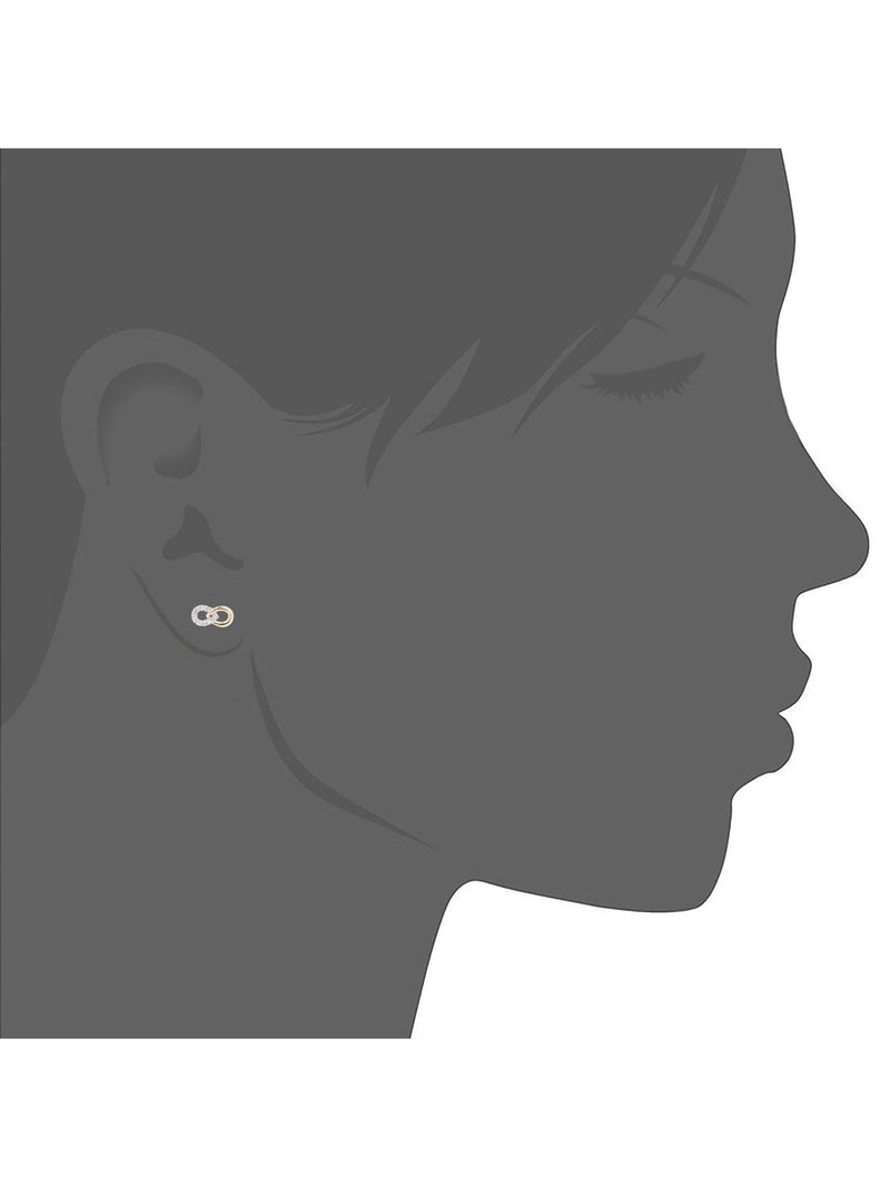 Mogul 9ct yellow gold diamond infinity pendant and earring set - British product