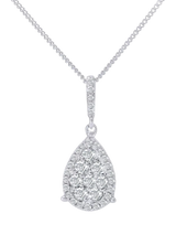 John Lewis Mogul 18ct White Gold Diamond Cluster Pendant Necklace- Buy online at McGrocer