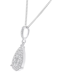 Mogul 18ct white gold diamond cluster pendant necklace - British product