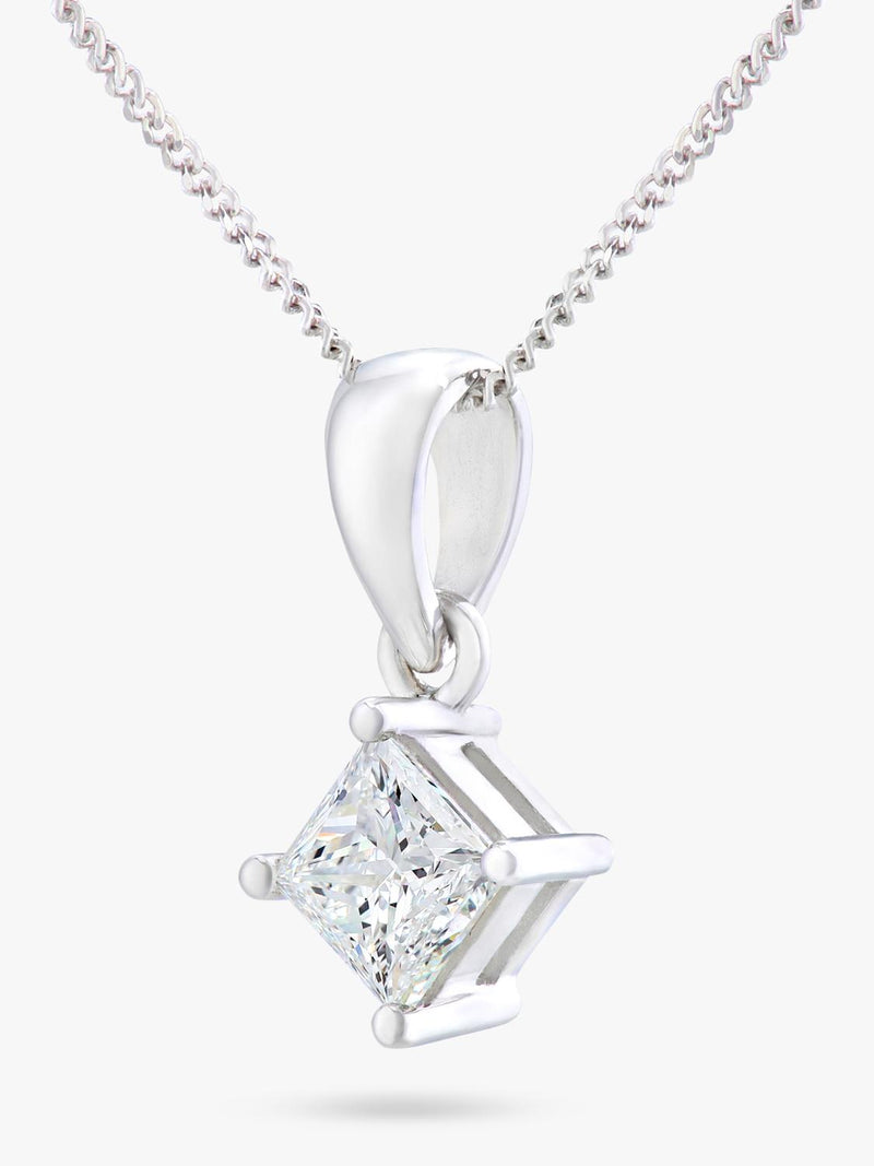 Mogul 18ct white gold princess cut diamond pendant 0.75ct - British product