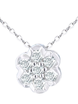 John Lewis Mogul 9ct White Gold Diamond Cluster Flower Pendant Necklace- Buy online at McGrocer