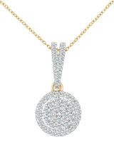 John Lewis Mogul 9ct Yellow Gold Round Cluster Diamond Halo Pendant- Buy online at McGrocer