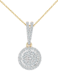Mogul yellow gold diamond halo pendant, imported from the UK
