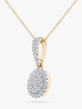 Mogul yellow gold diamond halo pendant, imported from the UK