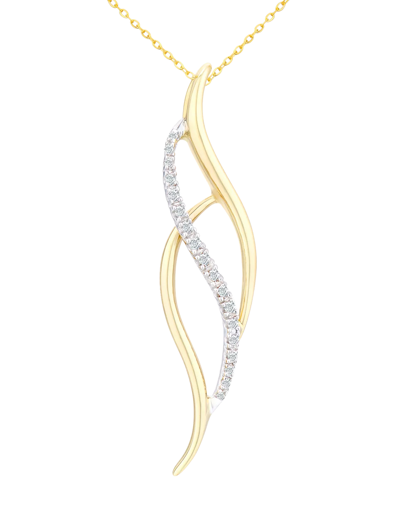 Mogul yellow white gold twist diamond pendant, UK version