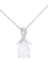 John Lewis Mogul 9ct White Gold Opal Diamond Pendant- Buy online at McGrocer