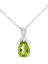 John Lewis Mogul 9ct White Gold Peridot and Diamond Pendant- Buy online at McGrocer