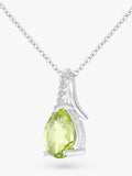 Mogul white gold peridot diamond pendant - British product