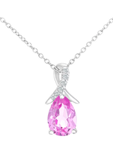 John Lewis Mogul 9ct White Gold Pear Sapphire Diamond Pendant- Buy online at McGrocer
