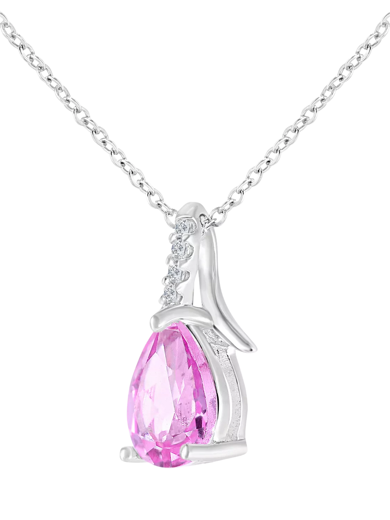 Mogul 9ct white gold pear sapphire diamond pendant - British product