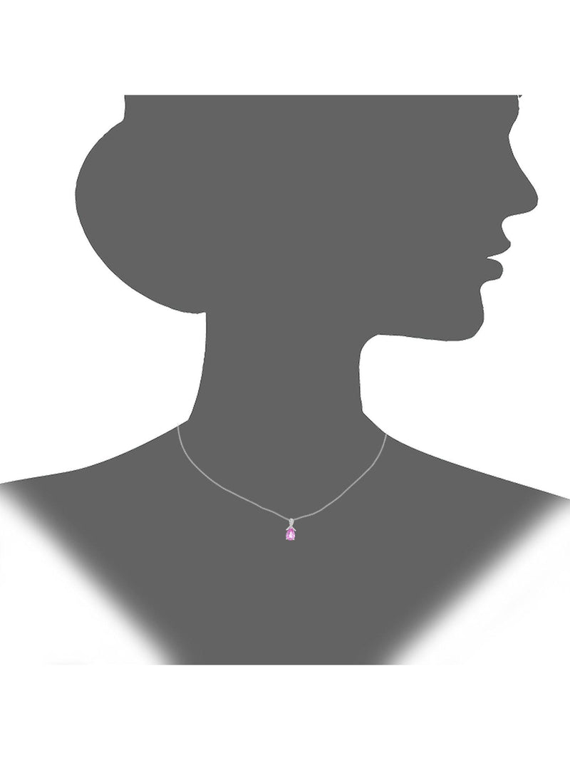 Mogul 9ct white gold pear sapphire diamond pendant - British product
