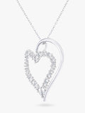 Mogul white gold open heart diamond pendant 9ct, imported from the UK