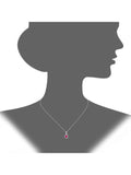 Mogul 9ct white gold ruby diamond pendant - British product