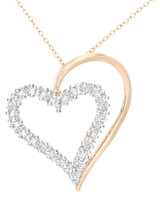 John Lewis Mogul 9ct Yellow Gold Diamond Heart Pendant- Buy online at McGrocer