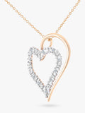 Mogul 9ct yellow gold diamond heart pendant on chain - British product