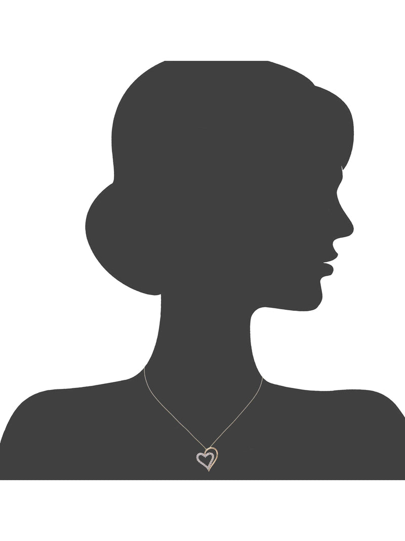 Mogul 9ct yellow gold diamond heart pendant on chain - British product