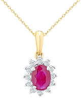 John Lewis Mogul 9ct Yellow Gold Ruby and Diamond Pendant- Buy online at McGrocer