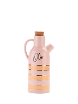 John Lewis Yvonne Ellen Striped Stoneware Olive Oil Pourer Pink- Buy online at McGrocer