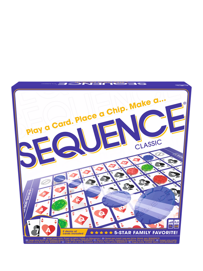 Goliath Sequence board game with chips and cards, UK version