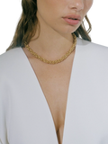 Shyla Cinque layered necklace gold plated brass - British product