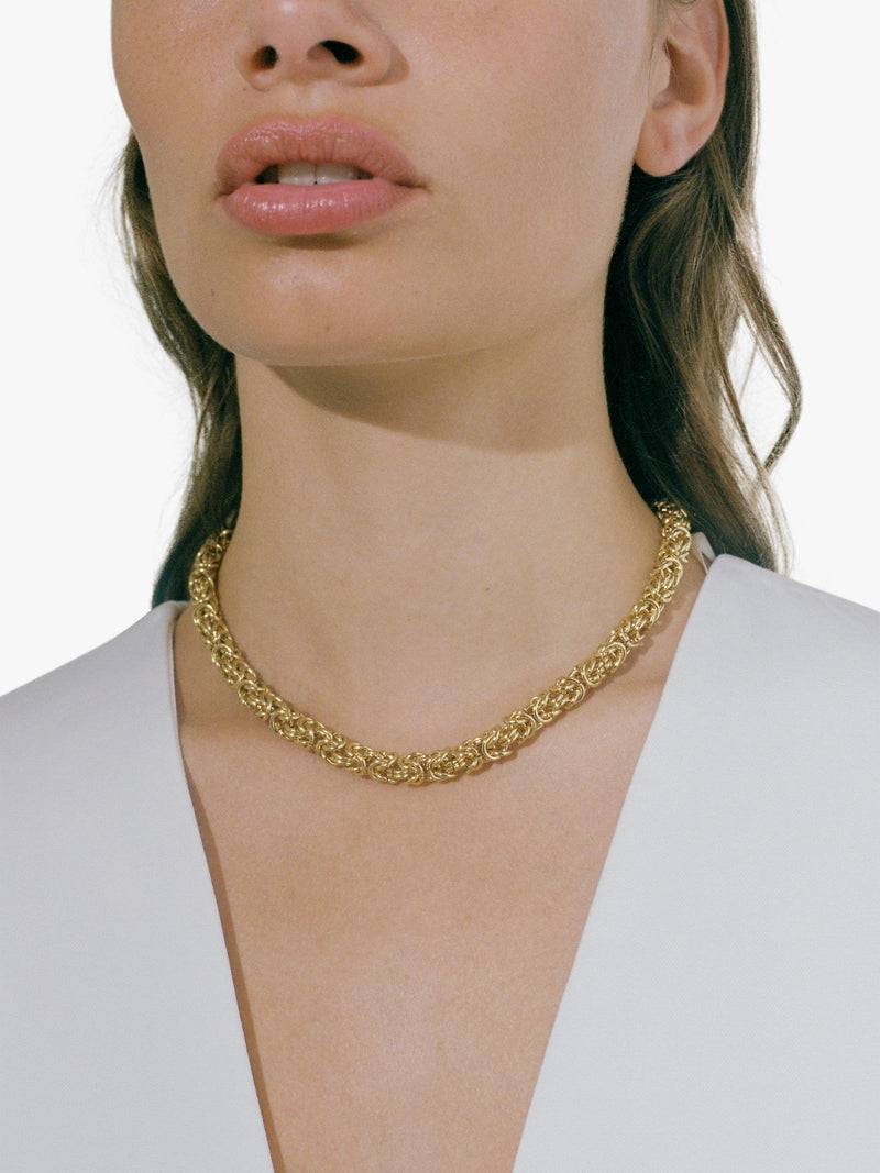 Shyla Cinque layered necklace gold plated brass - British product